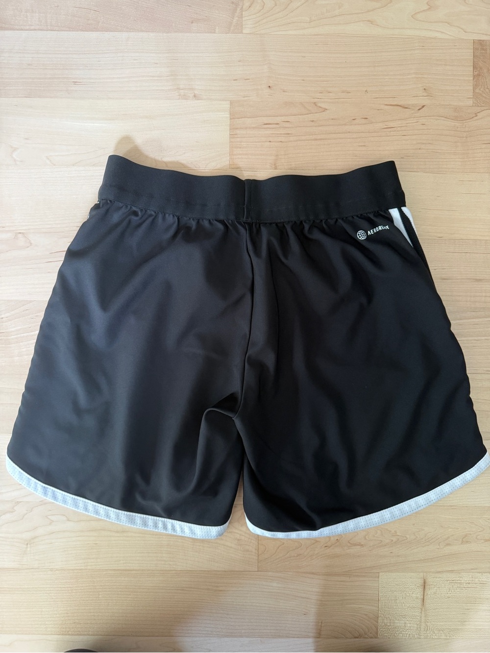 Adidas Women’s Black Athletic Shorts with White Stripes - Picture 3 of 8